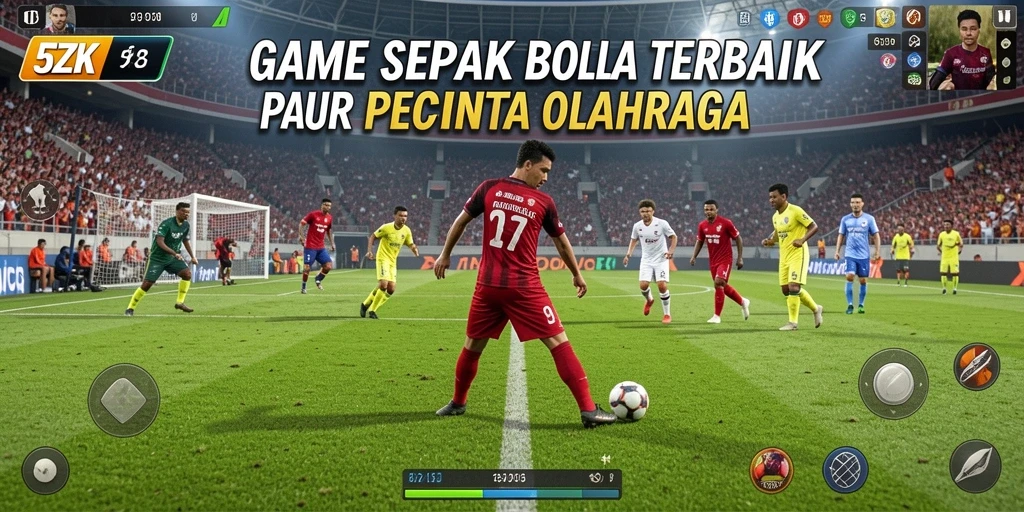 Tampilan gameplay seru dari game sepak bola 5ZK dengan grafis menawan.