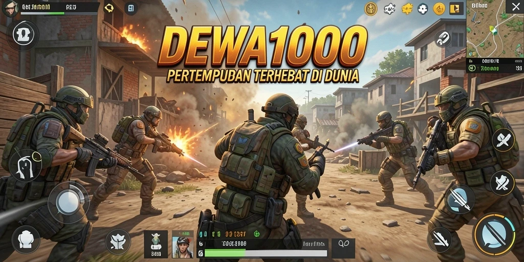 Tampilan gameplay seru dan mendebarkan dari DEWA1000 Battle Royale.
