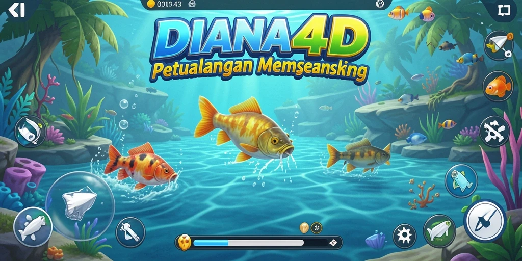 Tampilan gameplay memancing yang menakjubkan dan realistis di DIANA4D.