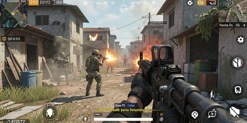 Tampilan menegangkan dalam pertempuran FPS yang seru.