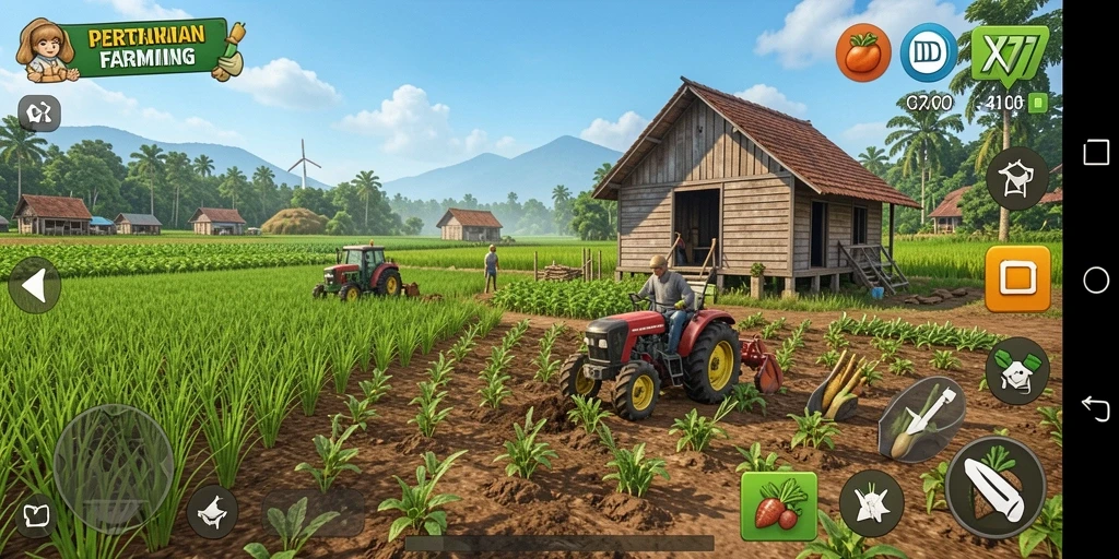 Tampilan gameplay IDX777 yang seru dan menantang dalam berkebun.