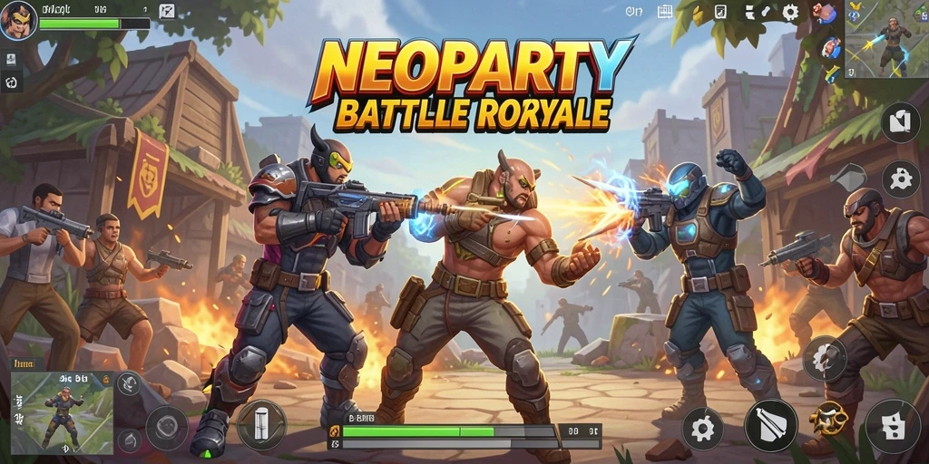 Screenshot gameplay NEOPARTY: Serunya pertempuran Battle Royale.