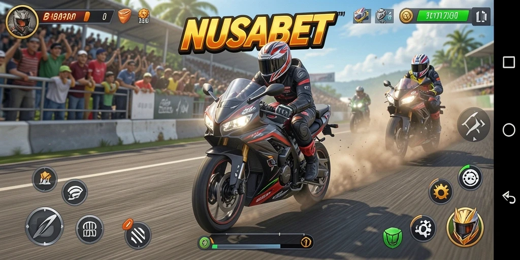 Gameplay menegangkan balapan motor di trek yang beragam.