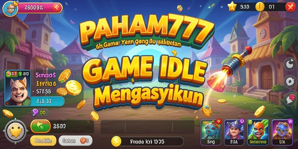 Screenshot gameplay PAHAM777 menunjukkan aksi seru dalam membangun empire game Idle.