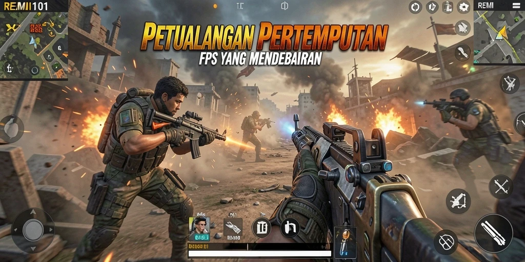 Tampilan gameplay menegangkan dalam REMI101 dengan grafis yang memukau.
