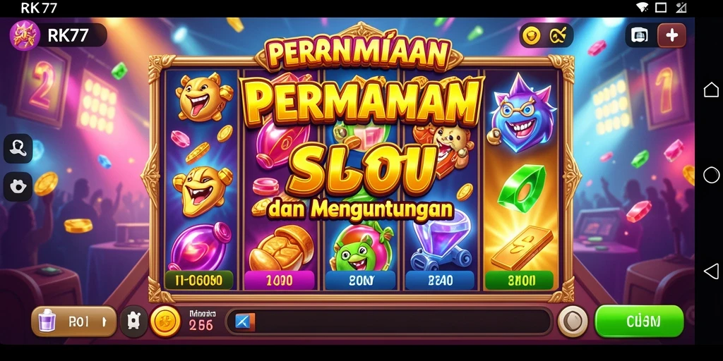 Tampilan gameplay slot RK77 yang menawan dan seru.