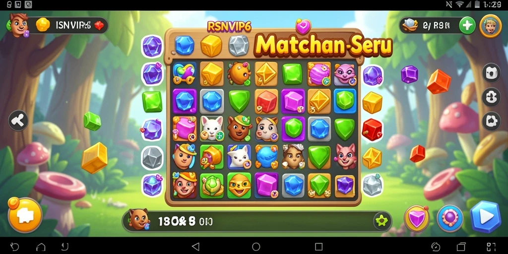 Screenshot gameplay RSNVIP6 yang menunjukkan keseruan dalam mencocokkan elemen.