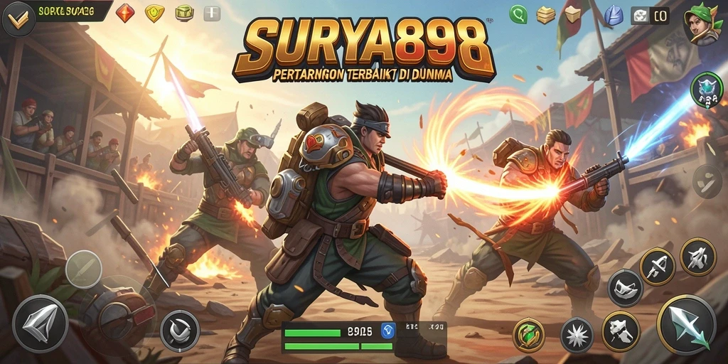 Tangkapan layar gameplay <strong>SURYA898</strong> menampilkan pertempuran intens di medan perang.