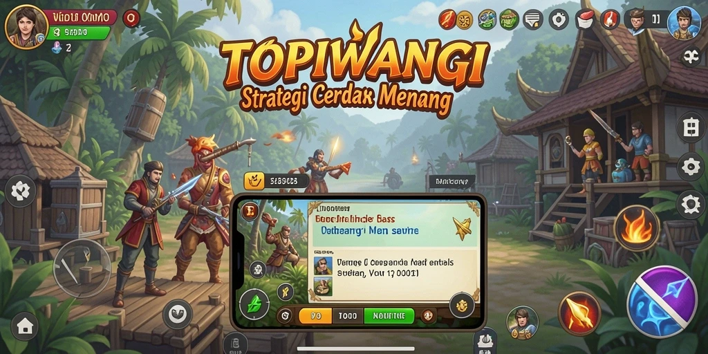 Screenshot gameplay TOPIWANGI menunjukkan aksi strategis yang mendebarkan.